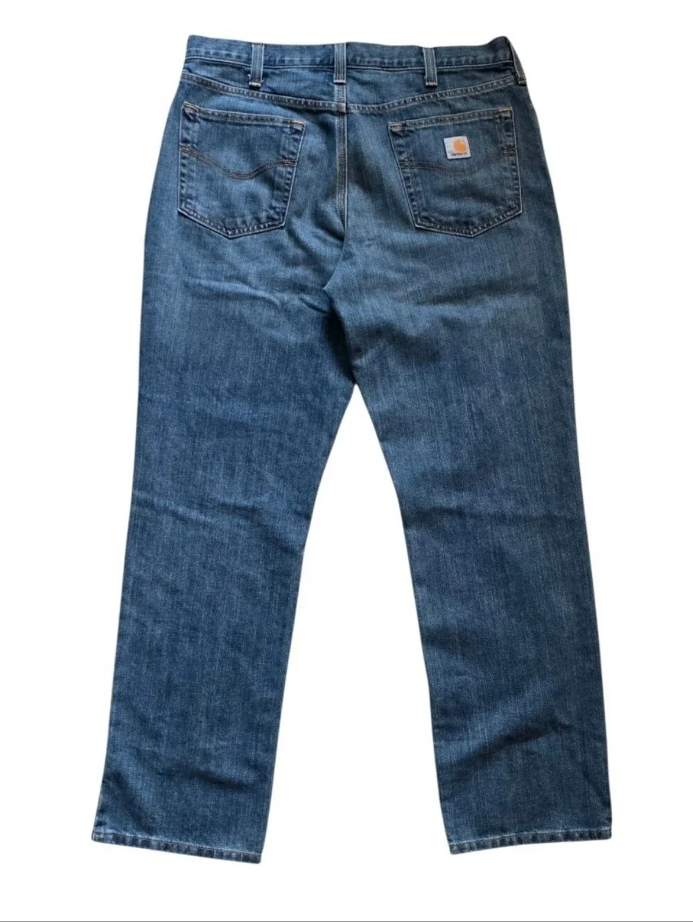 Carhartt 36 x 32 Relaxed Fit Straight Leg Medium Wash Blue Jeans Workwear
